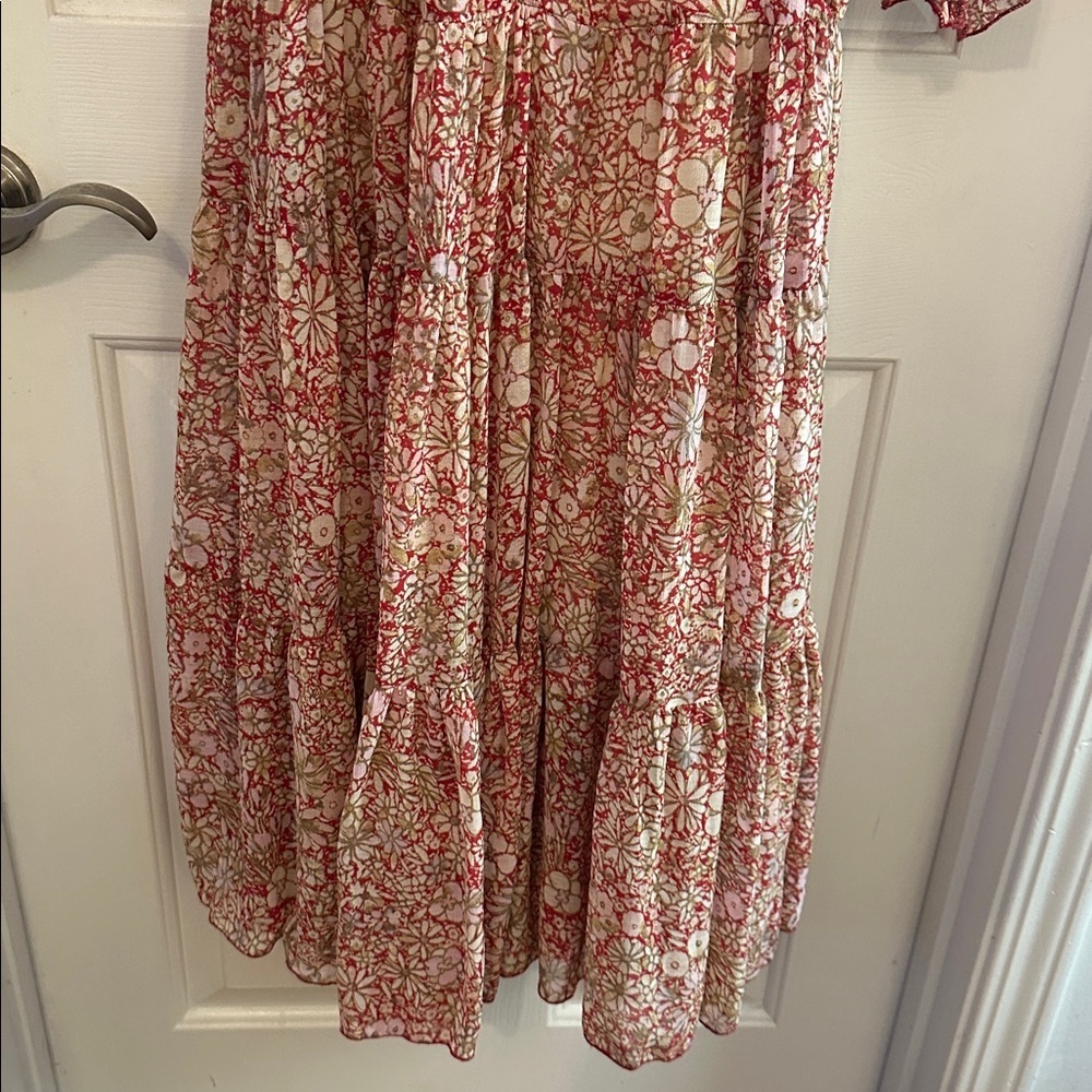 Free People Feeling Groovy maxi dress in floral print XS red combo boho - Picture 5 of 7